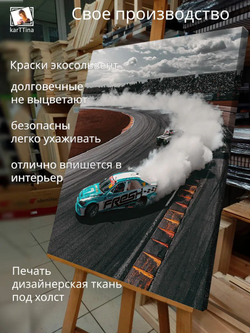 Картина "NASCAR", на стену для интерьера 50х70см 1шт.