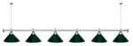 Лампа STARTBILLIARDS 6 пл. (плафоны зеленые,штанга золотая,фурнитура золото)