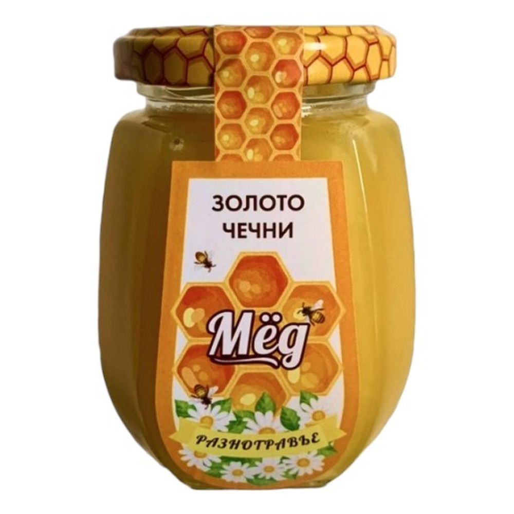 Мед разнотравье ЗОЛОТО ЧЕЧНИ 250 гр ст/б