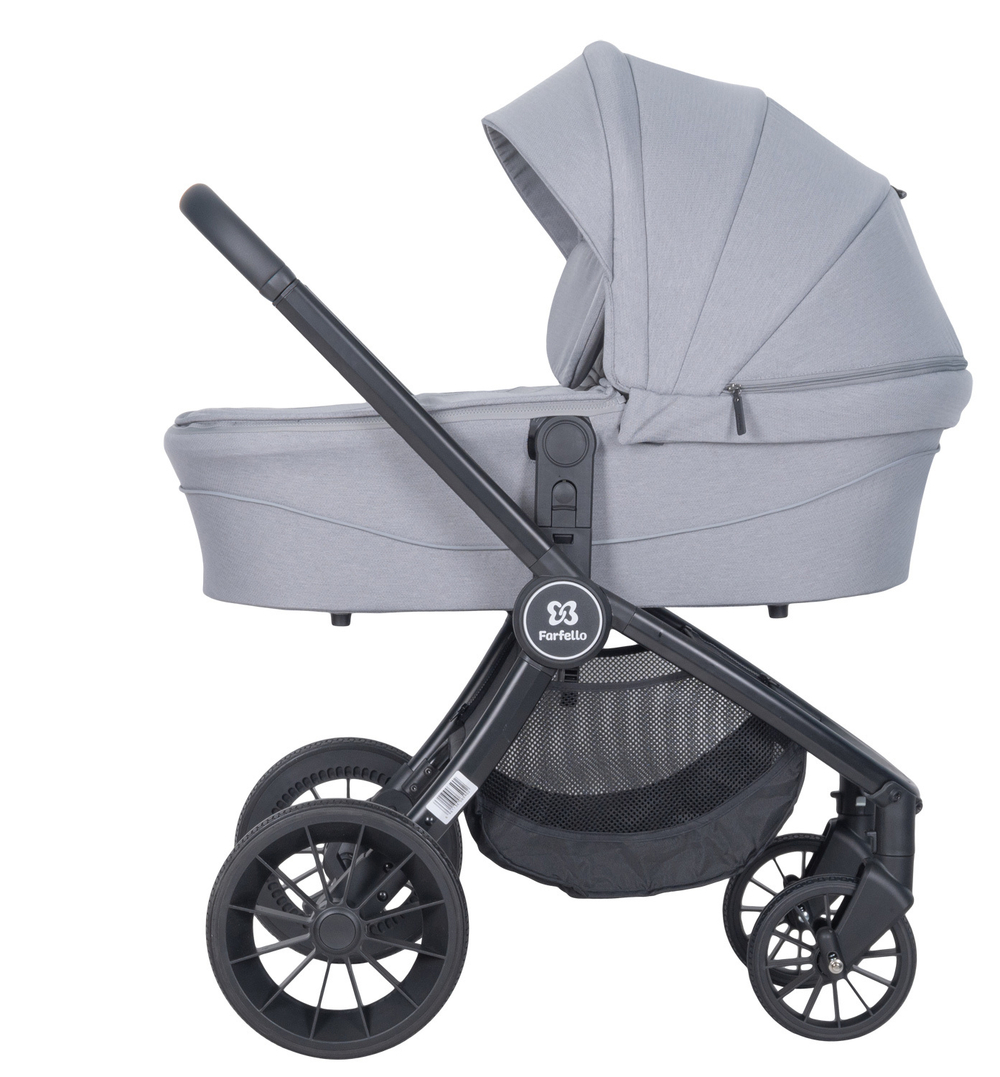 Коляска модульная 2в1 Baby shell (BBS-19 Light grey/Светло серый/черная рама)