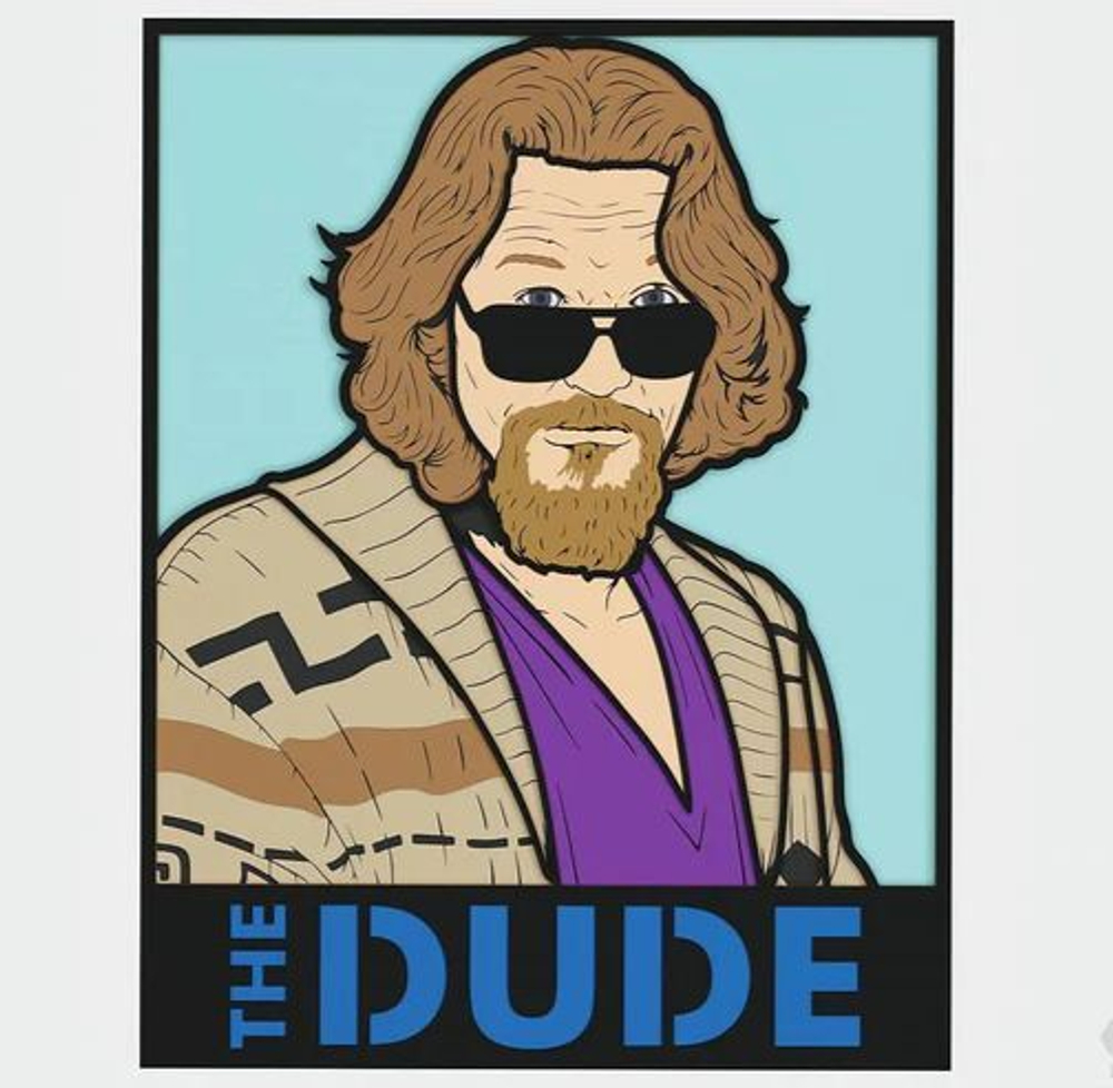 3D Картина по номерам из дерева Большой Лебовски, 23x30 см