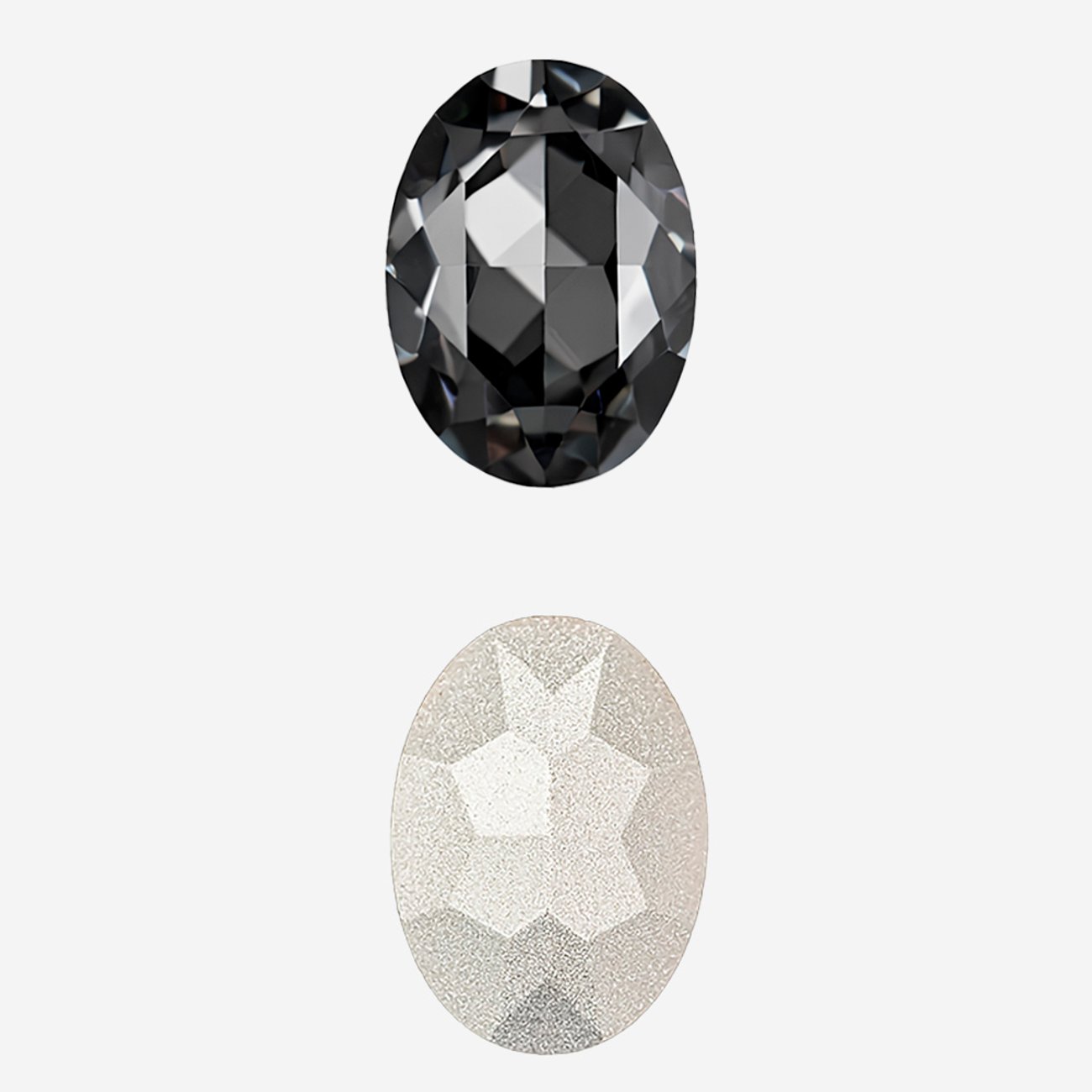 Кристалл Овал (Oval Fancy Stone), оттенок "Серый"/"Gray", 14*10мм