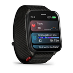 Смарт часы Garmin Venu X1 черные с серой титановой крышкой, черным нейлоновым ремешком