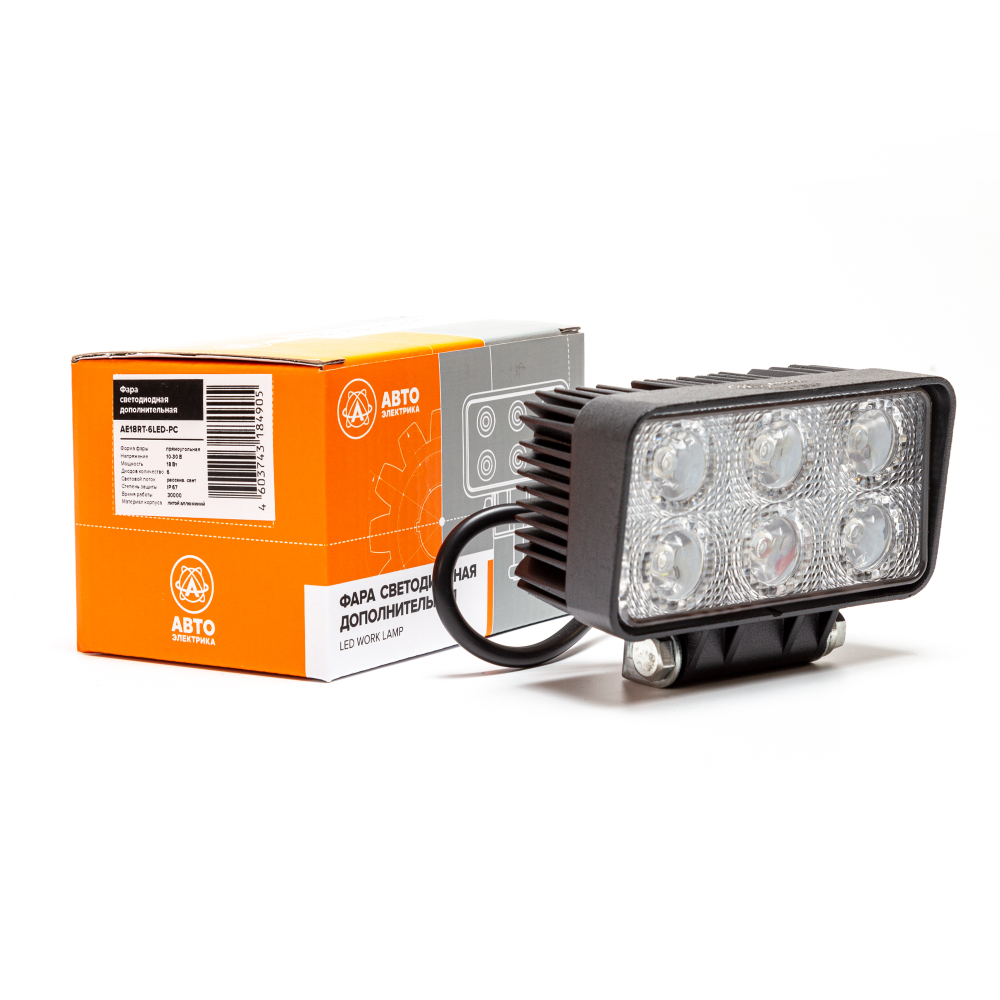 AE18RT-6LED-PC Фара светодиодная дополнительная, прямоугольная 110*52*81, рассеянный свет, 6 диодов, крепление по центру, 18 Вт, 10-30 В