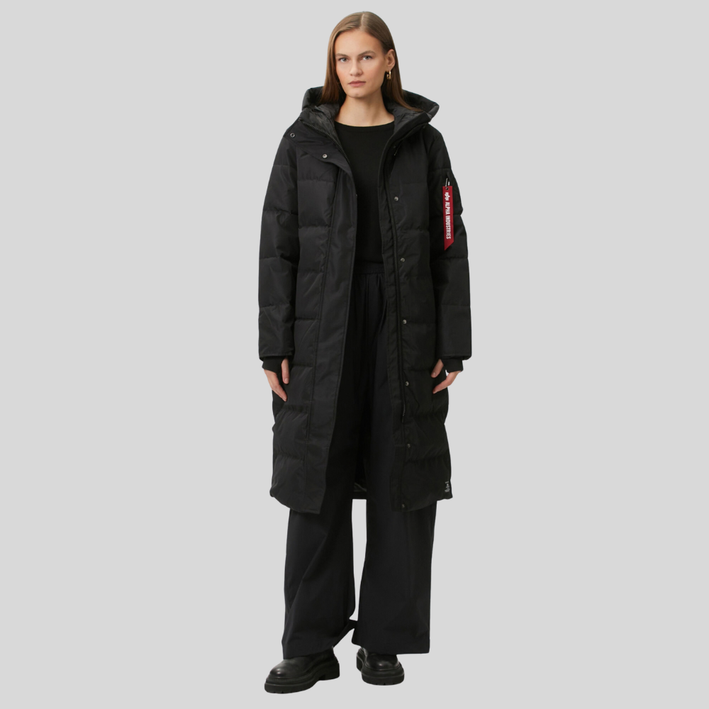Пуховик Alpha Industries Sierra Long Relaxed Fit Puffer W Black (Черная)