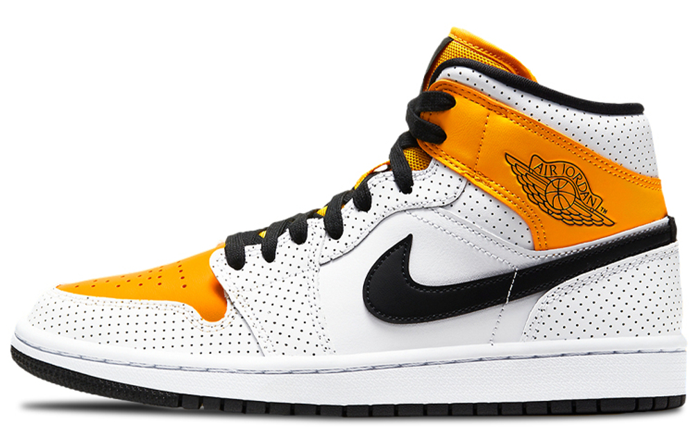 Air Jordan 1 Mid 'Perforated White University Gold' Women's