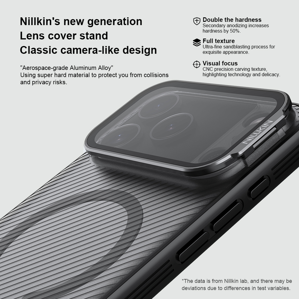 Чехол от Nillkin с MagSafe на iPhone 17 Pro Max, серия CamShield Prop Magnetic Case (версия с прозрачной крышкой объектива)