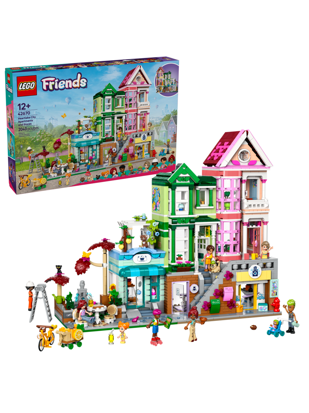 Конструктор Лего Френдс Апартаменты магазины | LEGO Friends Heartlake City Apartments and Stores 42670 2040 деталей 12+