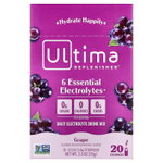 Ultima Replenisher, 6 Essential Electrolytes, смесь для приготовления электролитического напитка для ежедневного приема, со вкусом винограда, 20 стиков по 3,6 г (0,13 унции)