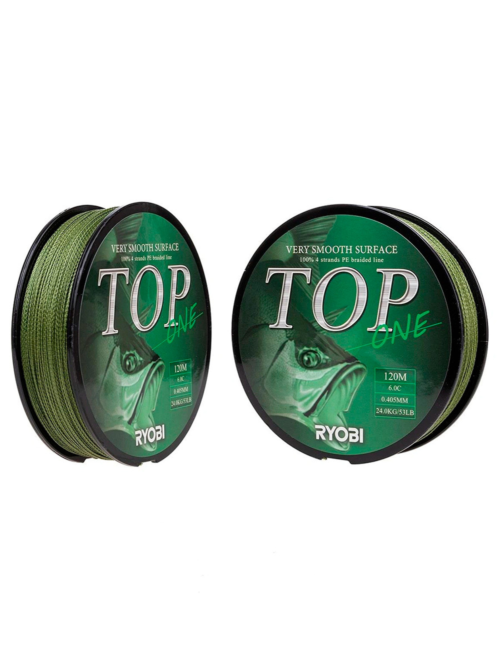 Шнур плетеный для рыбалки Ryobi TOP PE4X-120M Dark green 0.6/d-0.128mm