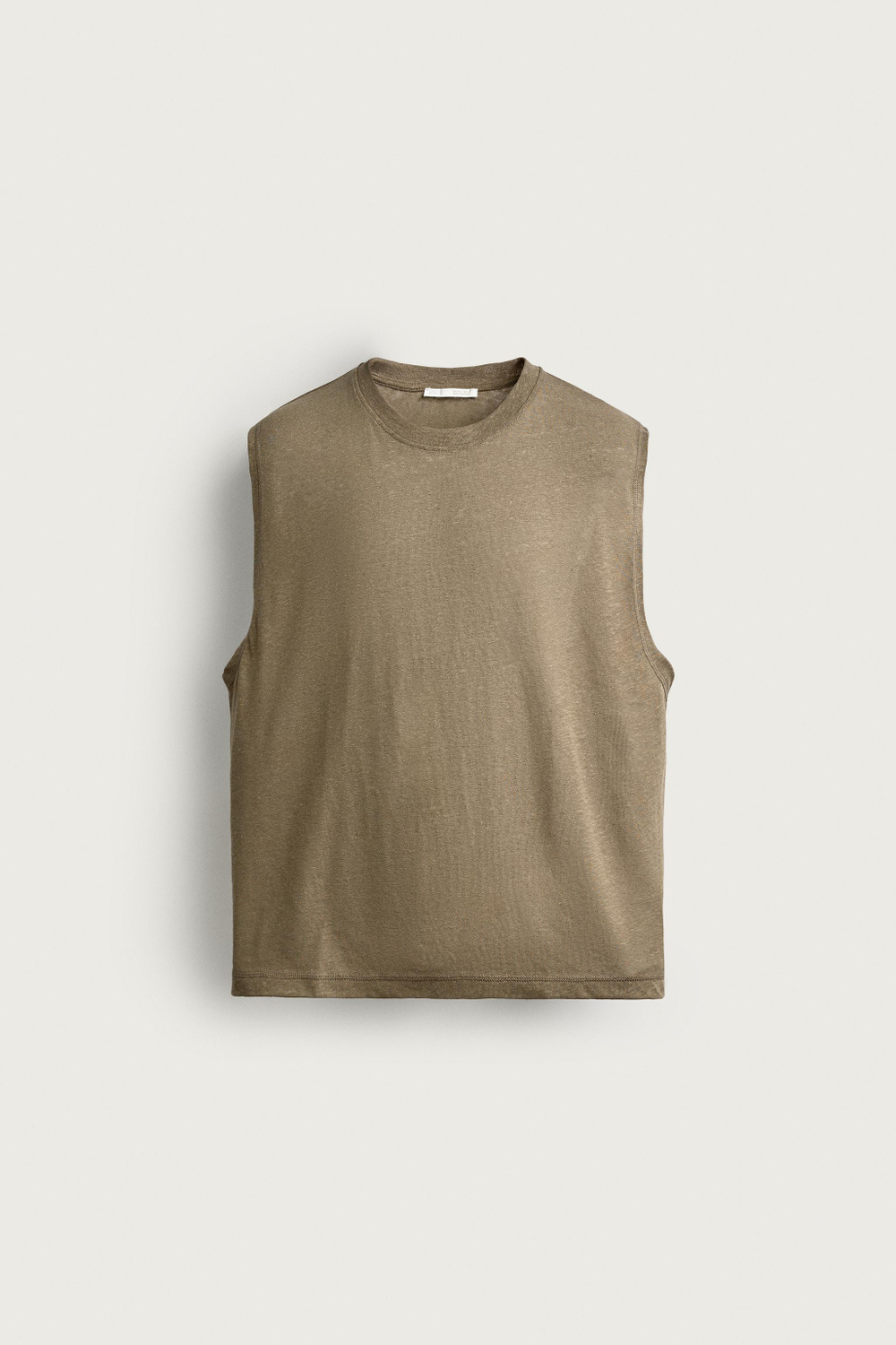 ФУТБОЛКА БЕЗ РУКАВОВ RELAXED FIT ИЗ ХЛОПКА И ЛЬНА — ZARA