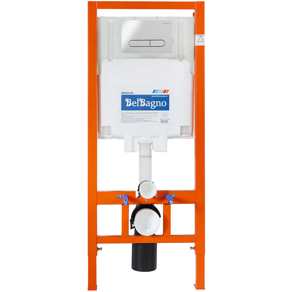 Инсталляция BelBagno BB002-80/BB005-PR-CHROME с клавишей смыва Хром глянцевый