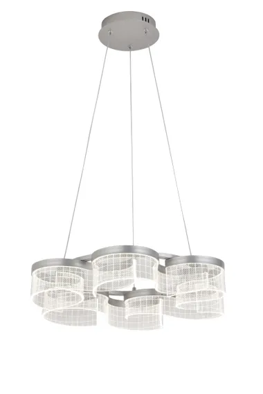 Люстра подвесная светодиодная NewRgy 3450/6 BRUSHED GREY, 56 Вт, серая
