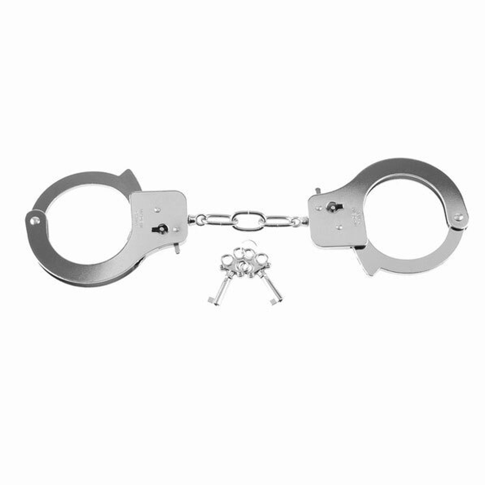 Металлические серебристые наручники Designer Metal Handcuffs (Цвет: серебро)