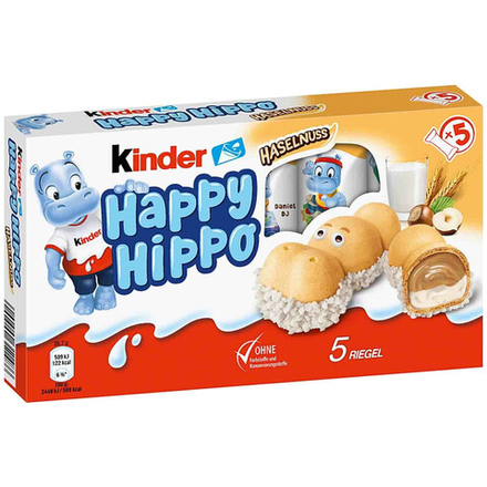 Kinder Happy Hippo Milk Hazelnuts Biscuits 103,5г. (298руб./шт.) (10) (Германия) ООО ГЛОБАЛ