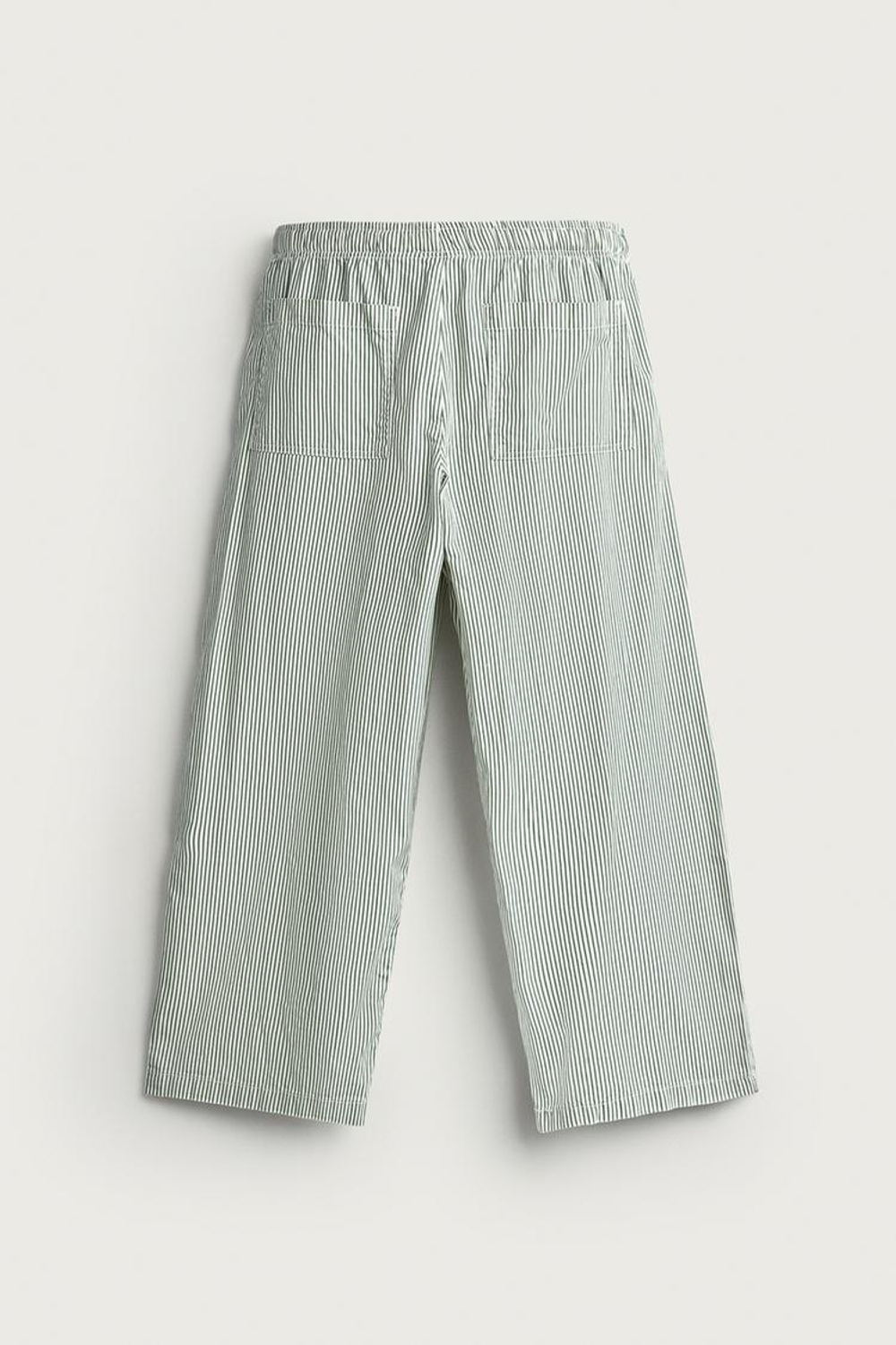 ZARA БРЮКИ BAGGY FIT В ПОЛОСКУ, ЗЕЛЕНЫЙ