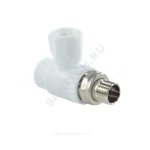 Кран шаровой PP-R белый Дн 25х3/4" НР прямой для радиатора RTP (РосТурПласт) 27861