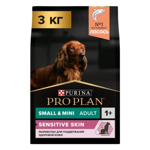 Pro Plan сухой корм для взрослых собак мелких и миниатюрных пород (лосось) 3 кг