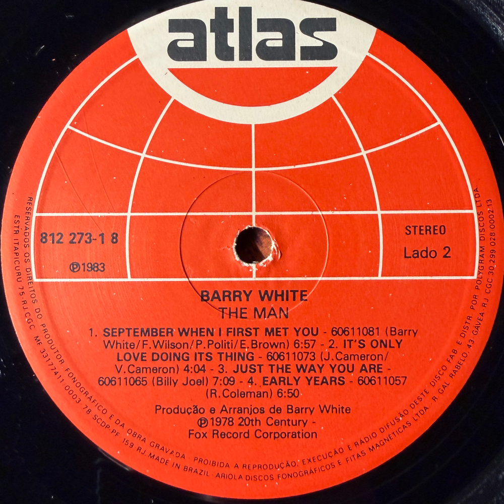 Barry White ‎– The Man (Бразилия 1983г.)