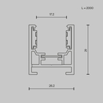 Шинопровод 2м Exility низкопрофильный накладной, TRXM034-412B. TM Maytoni