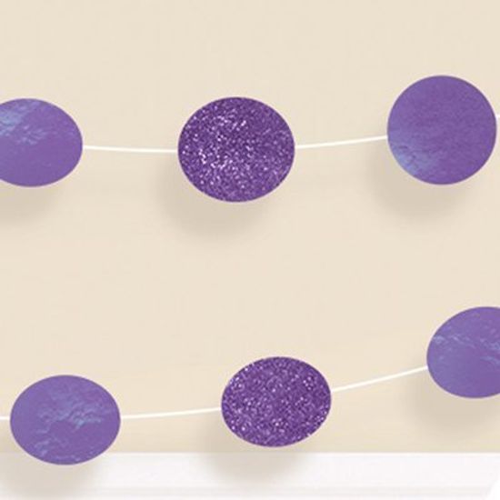 Гирлянда Круги Purple блеск 2,1м 6шт
