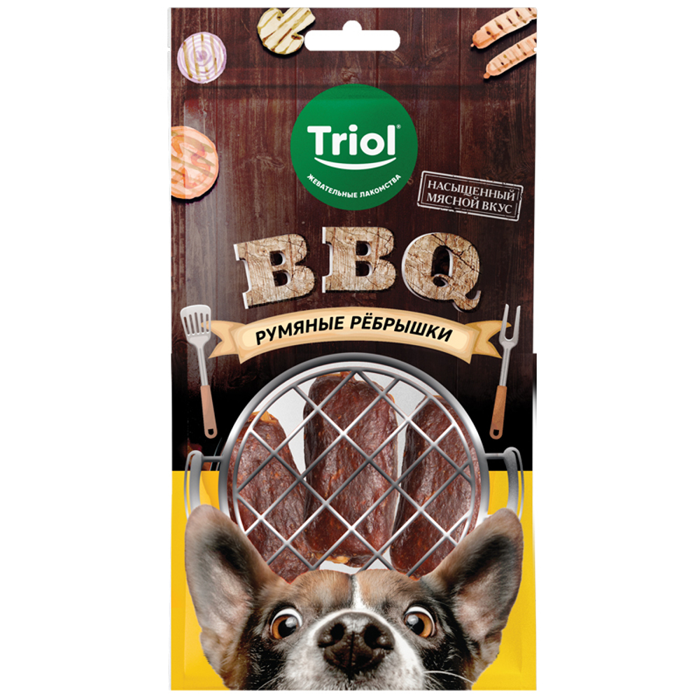 Triol Лакомство для собак "Румяные рёбрышки", 110 г, серия BBQ