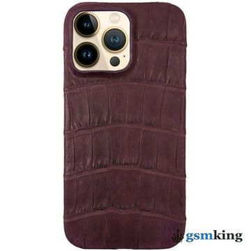 Leather Case for iPhone 13 Pro Croco Red (Красный крокодил)