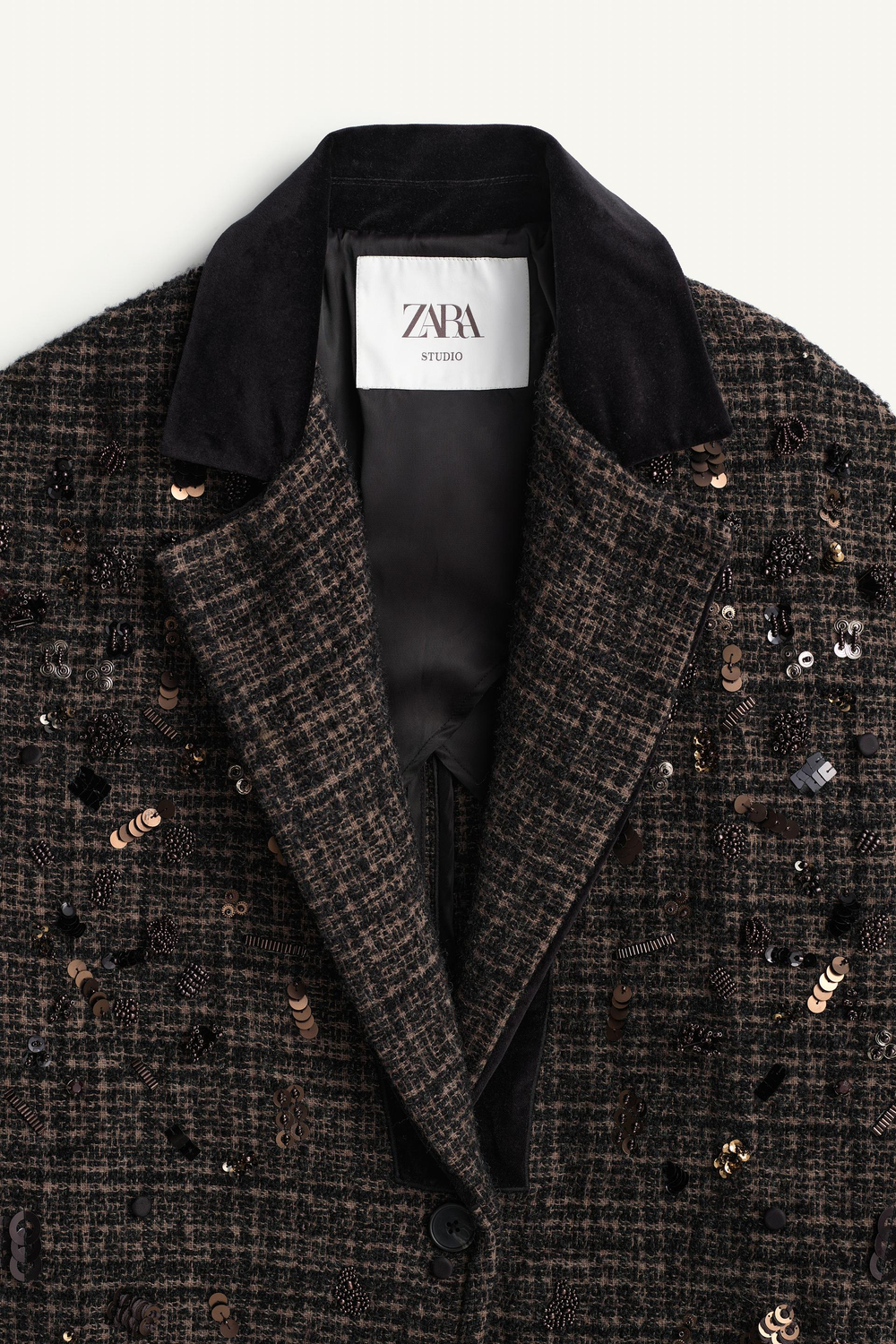 ZARA ДЛИННОЕ ПАЛЬТО ИЗ СМЕСОВОЙ ШЕРСТИ — LIMITED EDITION, КОРИЧНЕВЫЙ