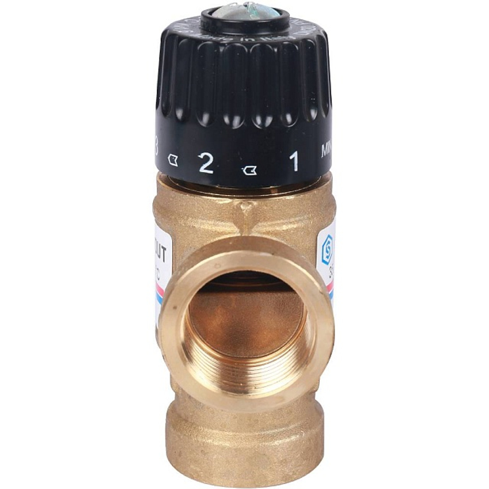 Клапан термостатический смесительный STOUT - 3/4" (ВР, 35-60°C, Kvs 1.6, L-образное смешивание)