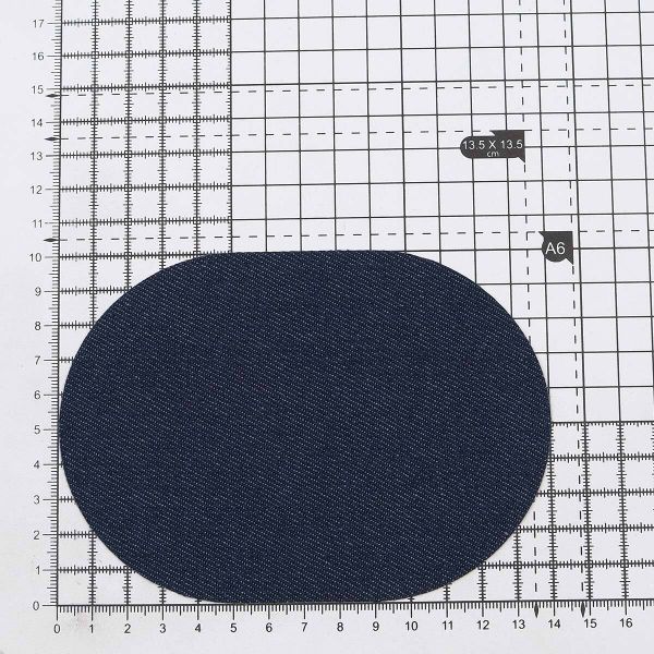 Заплатка термоклеевая джинсовая, 100x140мм (т.синий (blue4)), AZ07, 2 шт