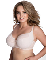 Бюстгальтер на косточках с мягкими чашками plus size и кружевом (Размер: 85H) (Цвет: черный)