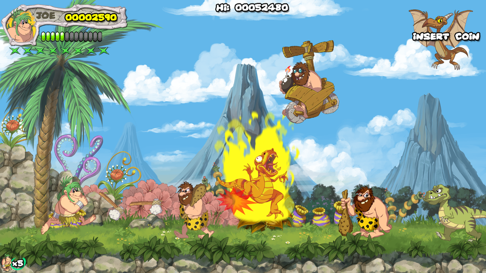 New Joe & Mac - Caveman Ninja T-Rex Edition (диск для PS4, интерфейс и субтитры на русском языке)