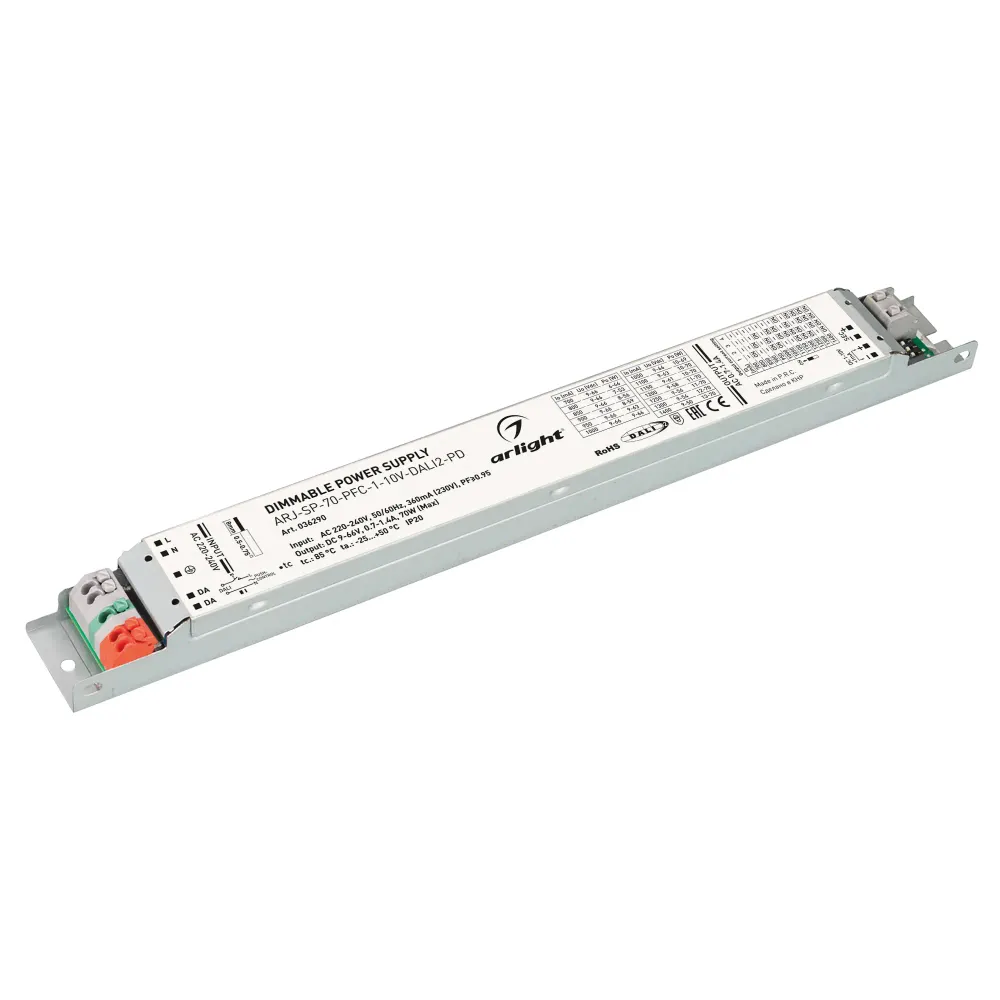 Блок питания ARJ-SP-70-PFC-1-10V-DALI2-PD (70W, 9-66V, 0.7-1.4A) (Arlight, IP20 Металл, 5 лет) Блок питания ARJ-SP-70-PFC-1-10V-DALI2-PD (70W, 9-66V, 0.7-1.4A) (Arlight, IP20 Металл, 5 лет)
