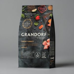 Сухой корм GRANDORF Fresh Cat ADULT Turkey&Sweet Potato для кошек из свежего мяса индейки с бататом