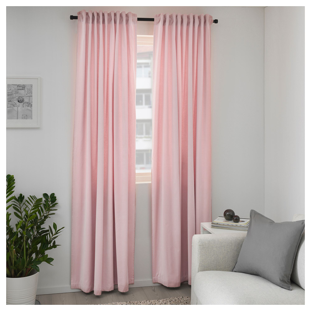Комплект штор IKEA SANELA (САНЕЛА), Светло-розовый, 140x250 см, 2 шт