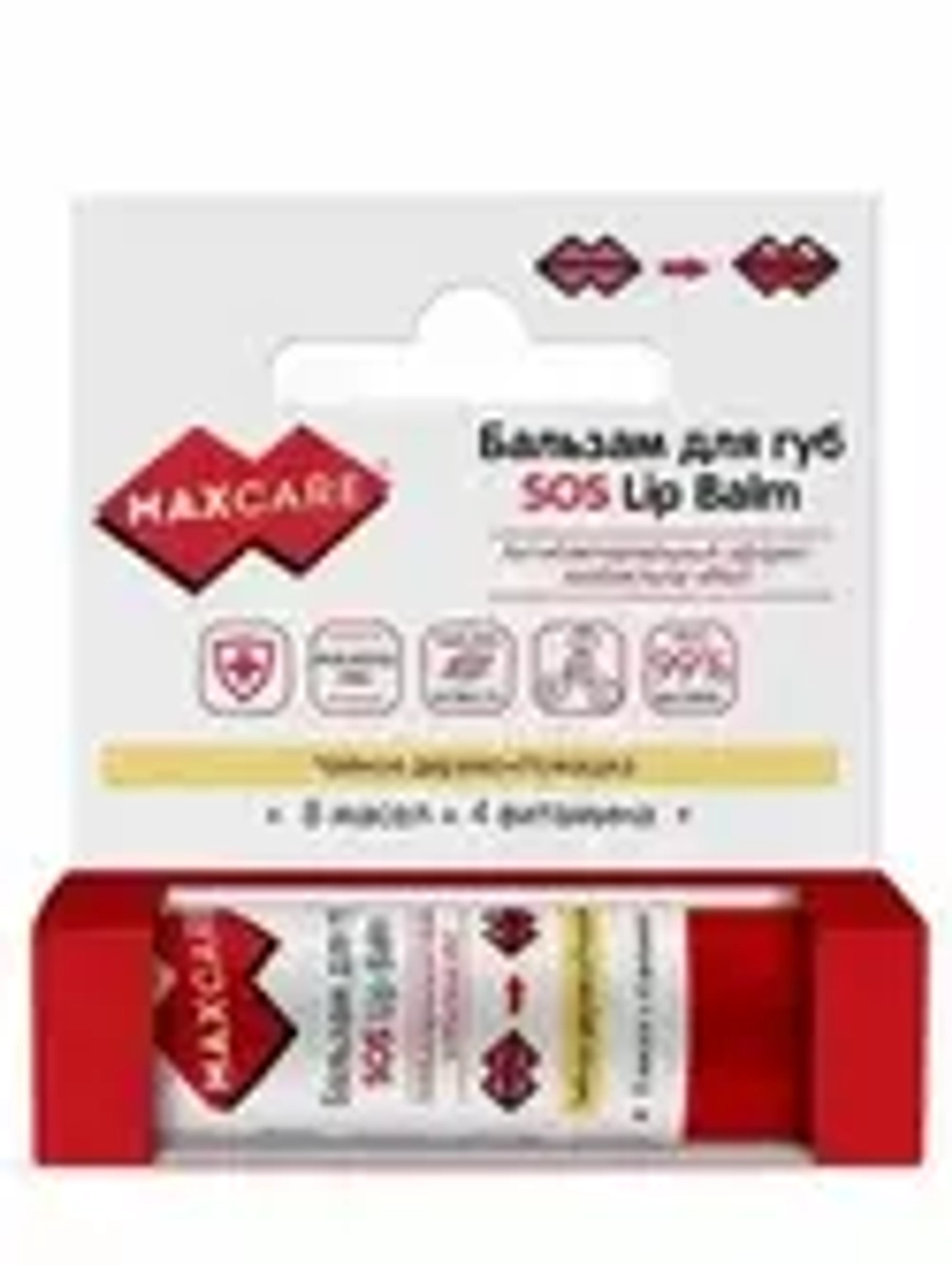 ГАЛАНТ SOS-Бальзам  для губ MAXCARE Чайное дерево+ Ромашка, 4,2 гр*10*220