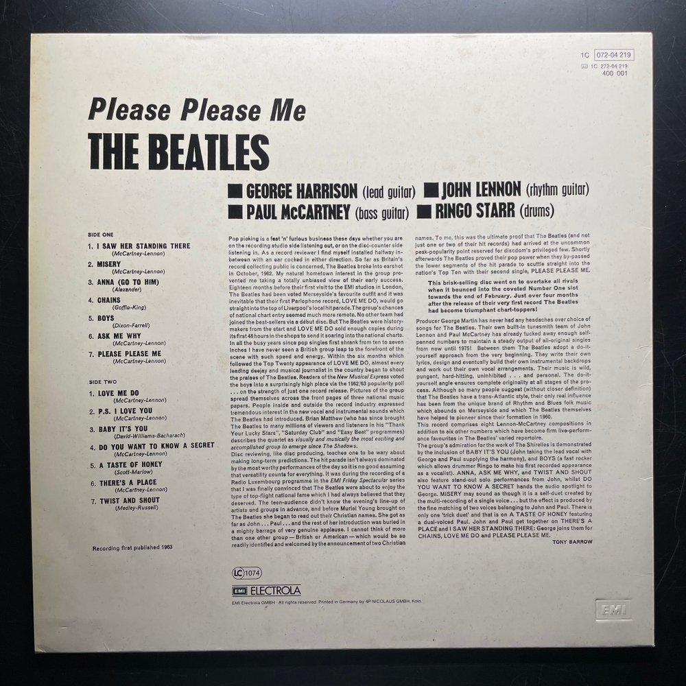 The Beatles ‎– Please Please Me (Германия 1977г.)