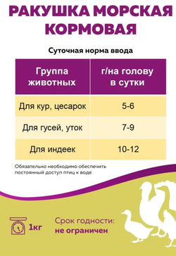 Ракушка морская кормовая ,1 кг