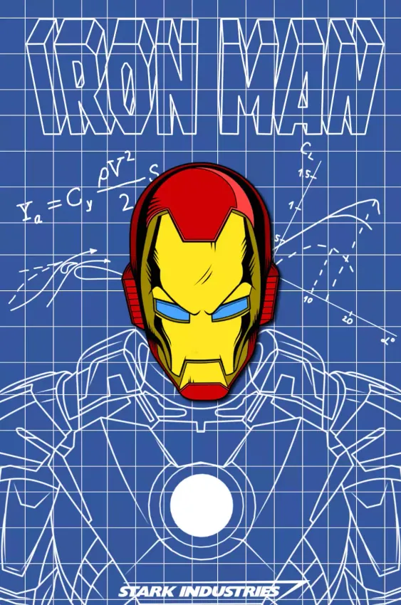 Металлический пин "Iron Man Retro"