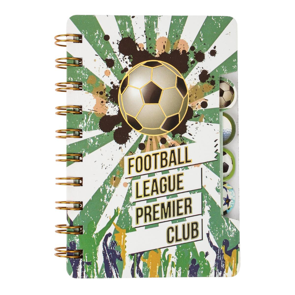 Записная книга "Sport",15*10 см, на гребне, 4 раделителя, 4 вида микс