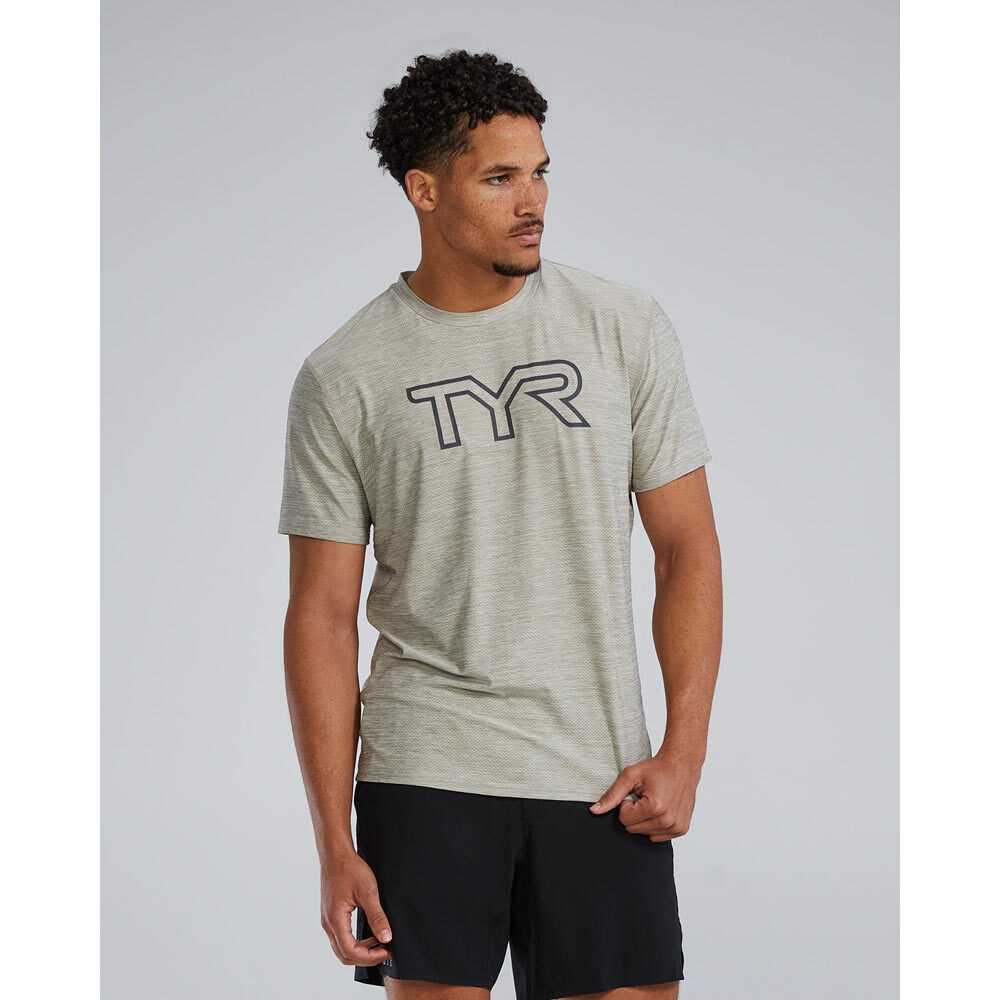 Футболка мужская TYR MEN'S AIRTEC TEE BIG LOGO SOLID/HEATHER