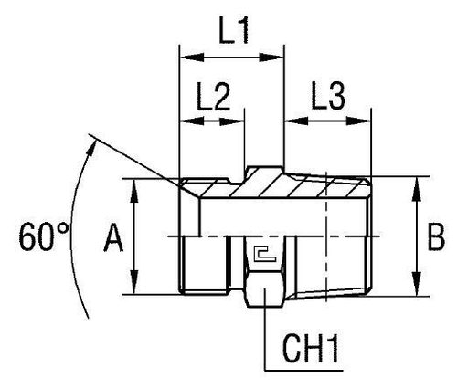 Штуцер FC BSP 1 - NPT 1