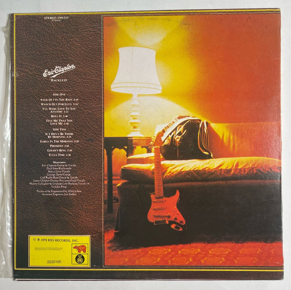 Винтажная виниловая пластинка LP Eric Clapton Backless (Югославия 1980)