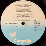 Pat Benatar - Crimes Of Passion (Швеция 1980г.)