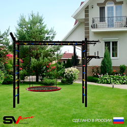 Уличная шведская стенка Sv Sport рукоход У5231 (Турник/Брусья/Гнездо 80см/Кронш бокс)