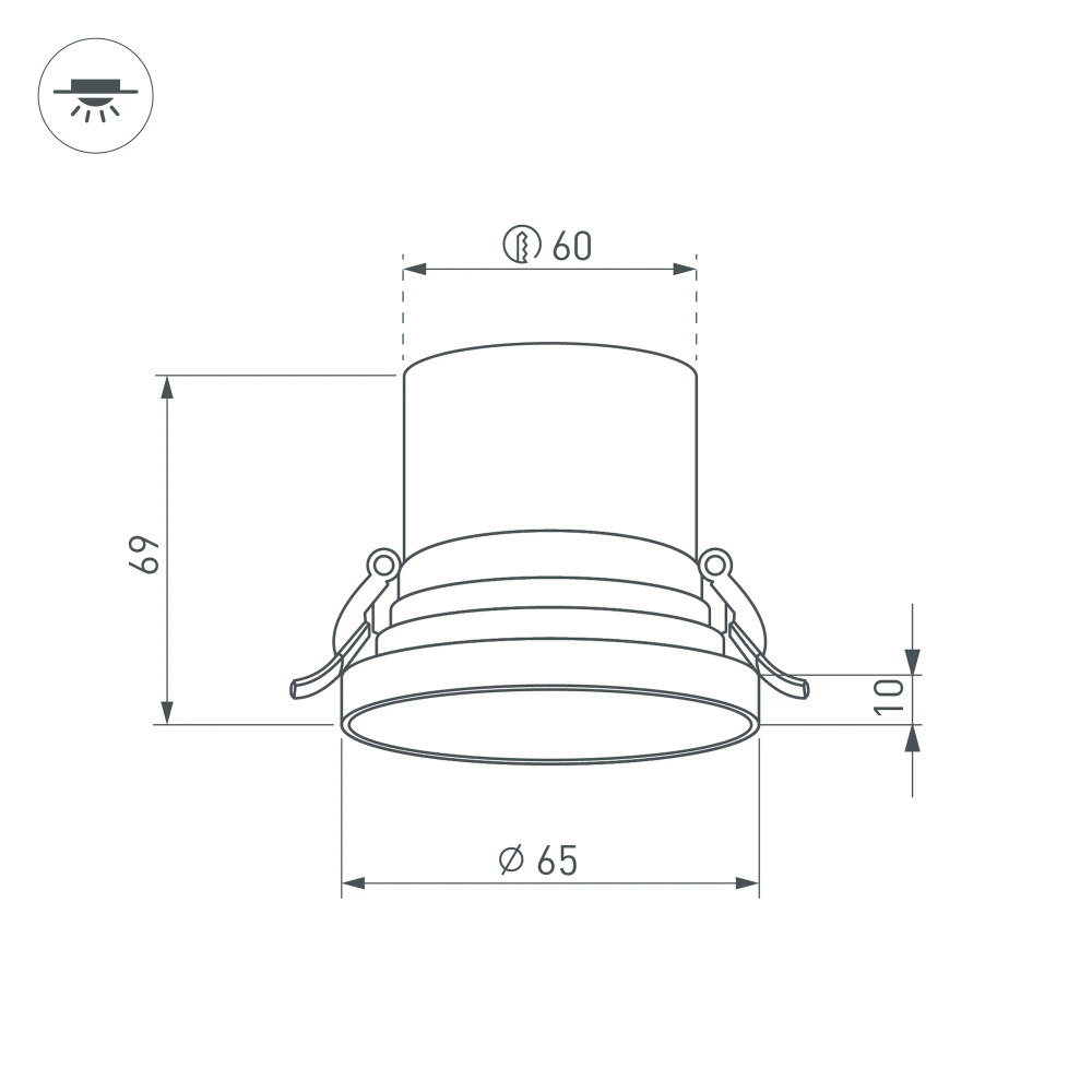 Светильник MS-VOLCANO-BUILT-R65-6W Day4000 (WH, 38 deg, 230V) (Arlight, IP20 Металл, 5 лет) 035437