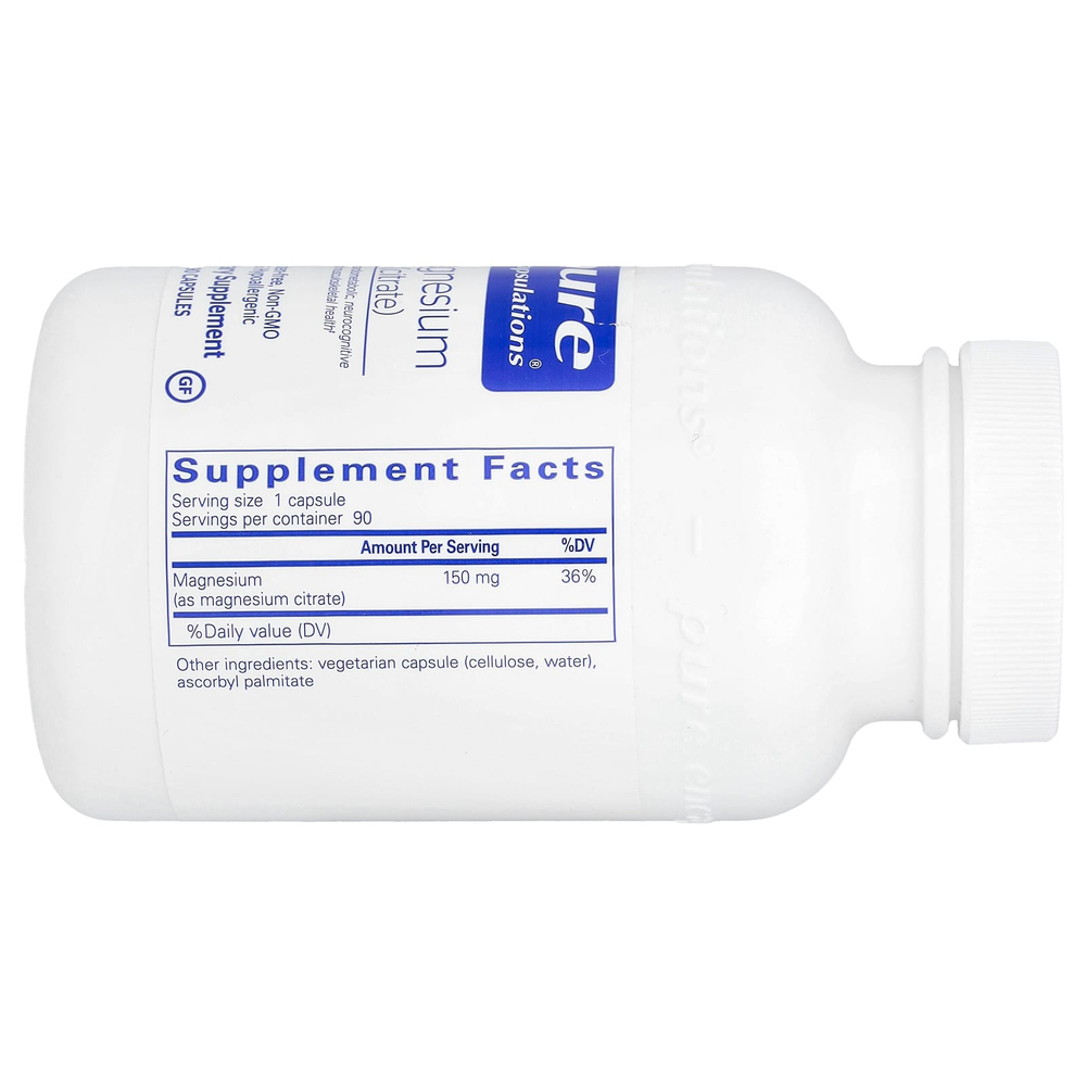 Pure Encapsulations, магний (цитрат), 90 капсул (150 мг в 1 капсуле)