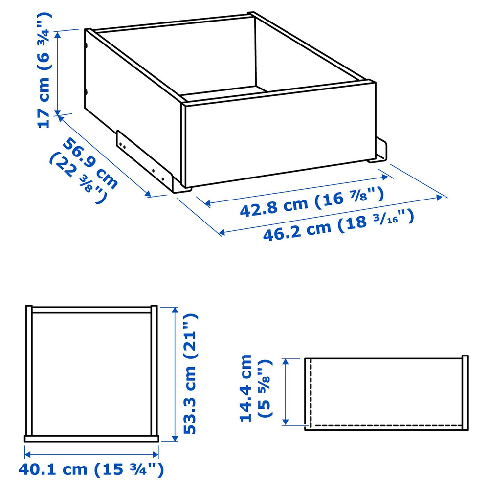 IKEA KOMPLEMENT  (ИКЕА КОМПЛЕМЕНТ)  -  Ящик со стеклянным фасадом - серо-бежевый 50х58 см