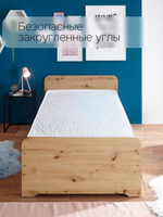 Кровать 90х200, Дупло, с выдвижным спальным местом (90х190), детская, двухъярусная, деревянная, Marmur