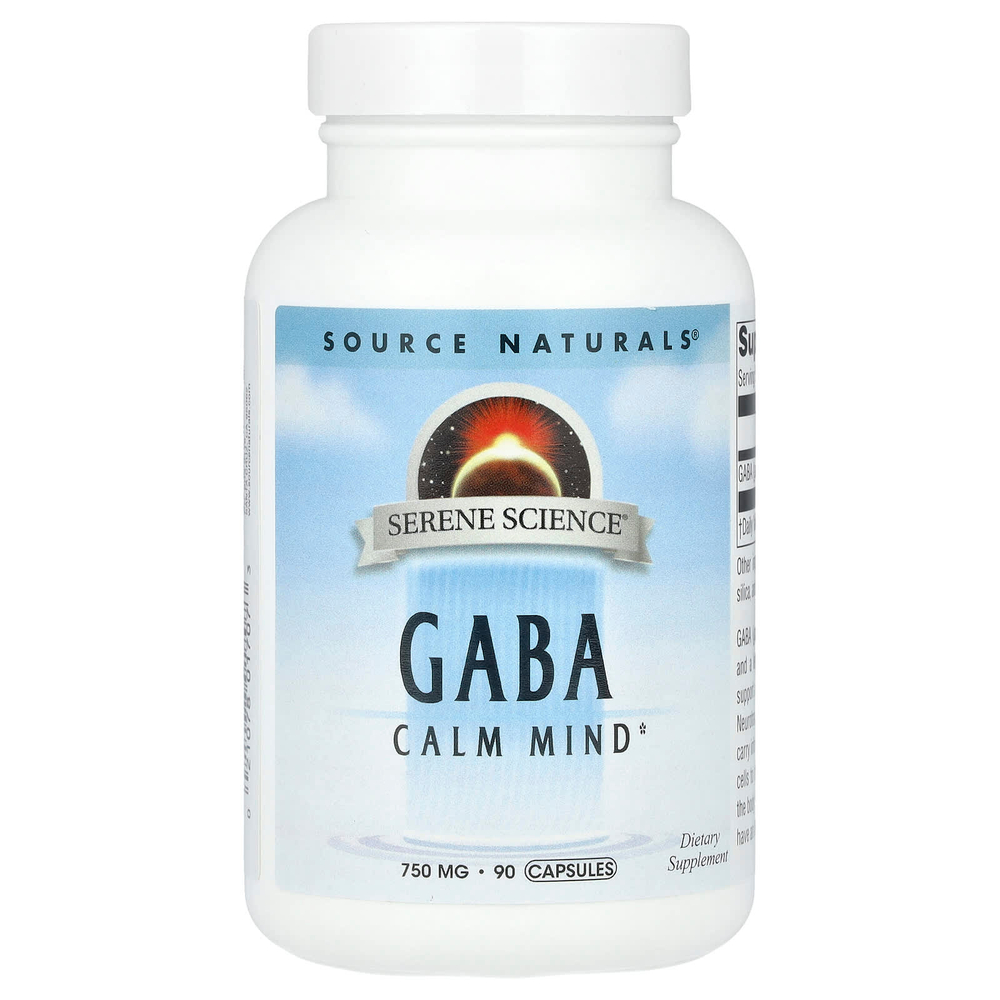 Source Naturals, Serene Science®, ГАМК, 750 мг, 90 капсул